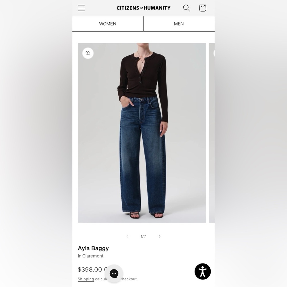 SOLD Citizen of Humanity Ayla Baggy Jeans in claremont color